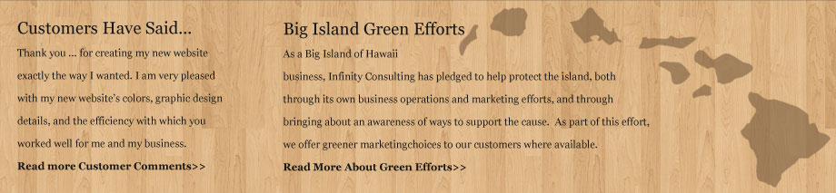 Big Island of Hawaii Green Initiative and Customer Testimonials